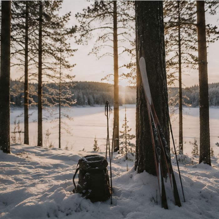 Besneeuwd winterlandschap nabij Stuga Värmland